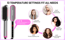 image-13 Heat Settings Hair Straightener Brush with LED Screen