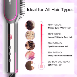 image-13 Heat Settings Hair Straightener Brush with LED Screen