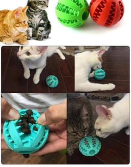 image-Pet Food Feeder Balls Dog Cat Puppy Teeth Chew Toys Ball