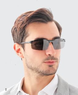 image-Men Women Polarized Semi-Rimless Driver Rider Sunglasses