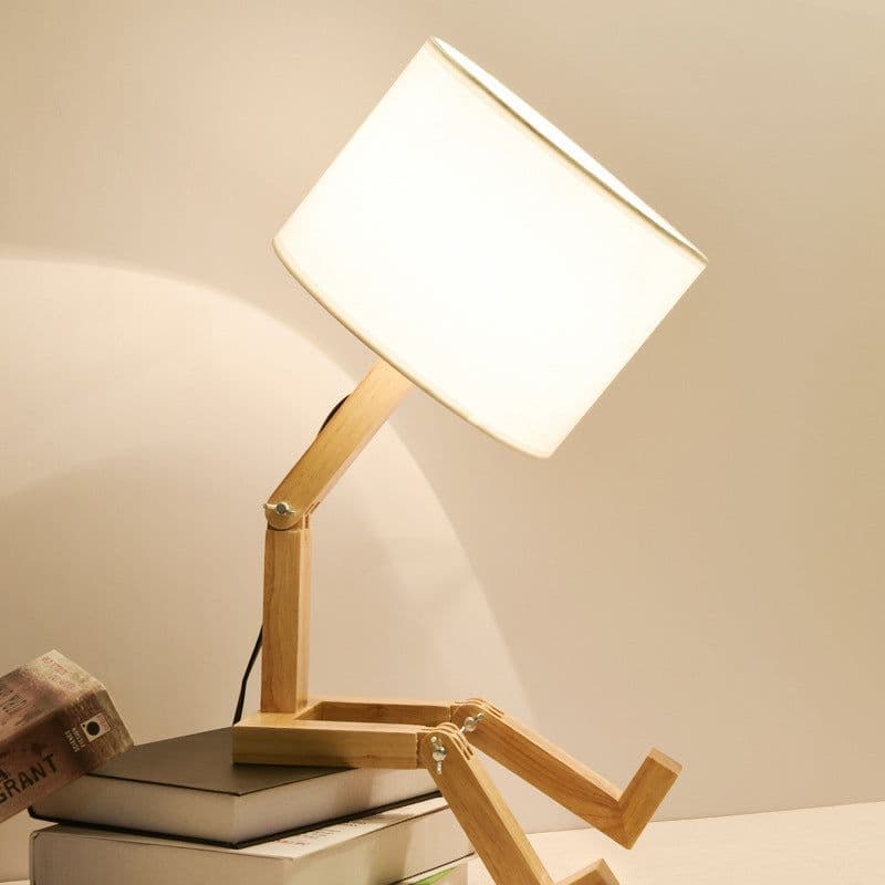 image-Solid Wood Nordic LED Table Lamp - Minimalist Bedroom Gift