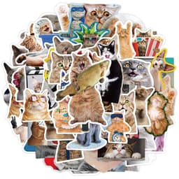 image-Cute Cat Meme Stickers - Waterproof Decals for Laptops & Scrapbooks