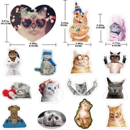 image-Cute Cat Meme Stickers - Waterproof Decals for Laptops & Scrapbooks