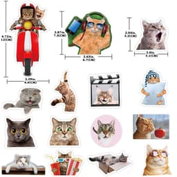 image-Cute Cat Meme Stickers - Waterproof Decals for Laptops & Scrapbooks