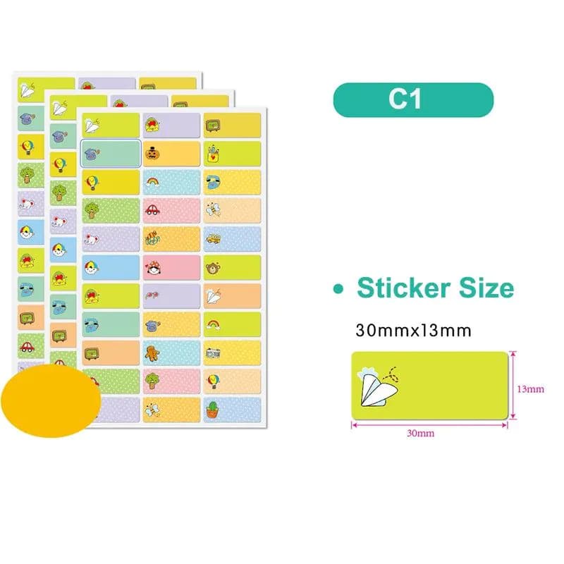image-Customised 120Pcs Waterproof Name Stickers for Personalised Labelling