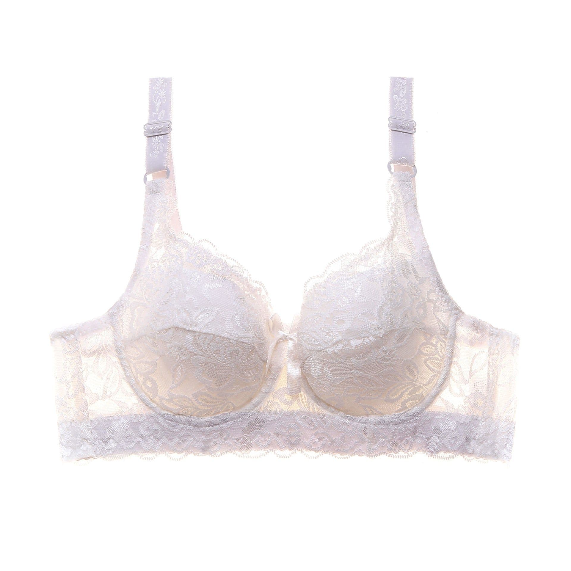 image-Women's Lace Bra - Underwired Push-Up 3/4 Cup Black