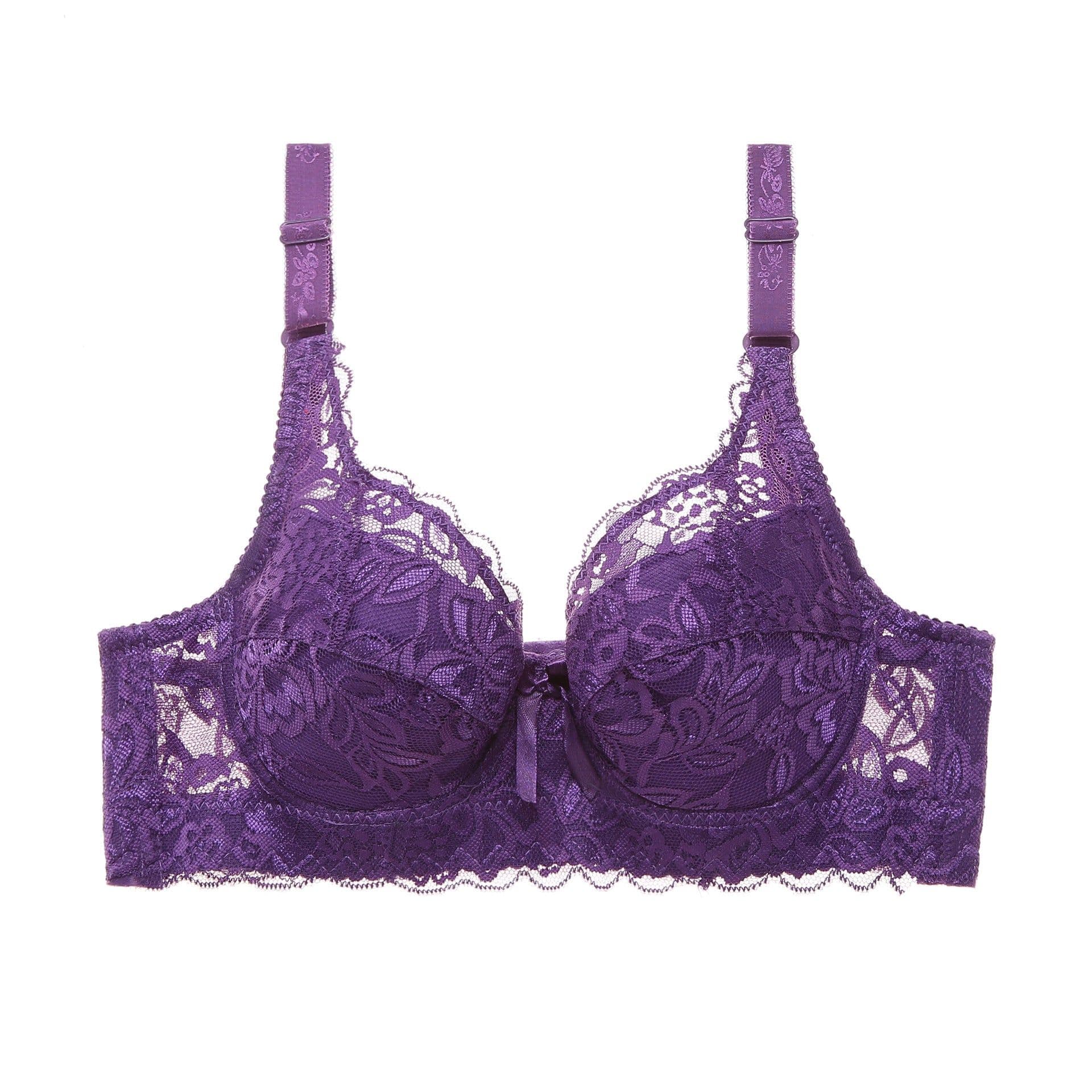 image-Women's Lace Bra - Underwired Push-Up 3/4 Cup Black