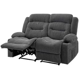 image-VEVOR Loveseat Recliner Sofa, Manual Reclining Couch with Heating and Massage, Soft Corduroy Recliner Sofa with USB Ports, Cup Holders and Side Storage Bags, Dual Loveseat Chair for Living Room, Grey