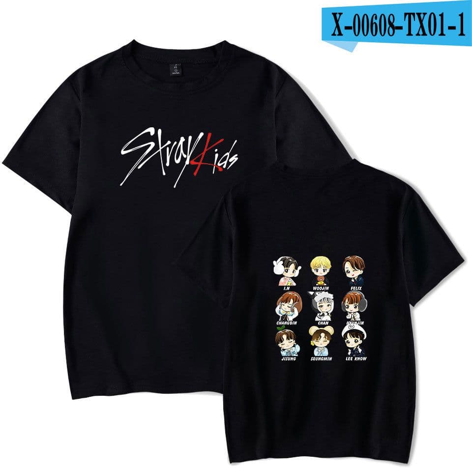 image-Stray Kids Korean Version Unisex Short Sleeve T Shirt Pink Factory Direct