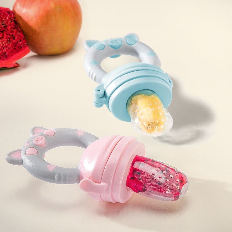 image-Baby Teether, Fruits and Vegetables, Happy Bite, Food, Fruit, Molar Stick, Baby Food Supplement, Bite Bag with M Mouthpiece