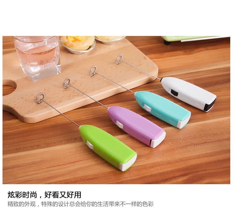 image-Electric Handheld Egg Whisk - Stainless Steel Mini Mixer