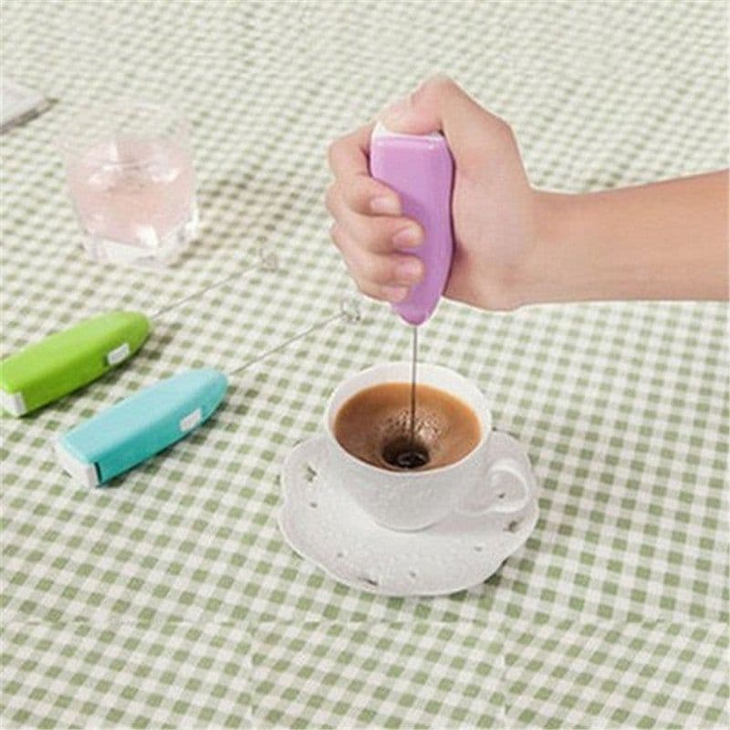 image-Electric Handheld Egg Whisk - Stainless Steel Mini Mixer