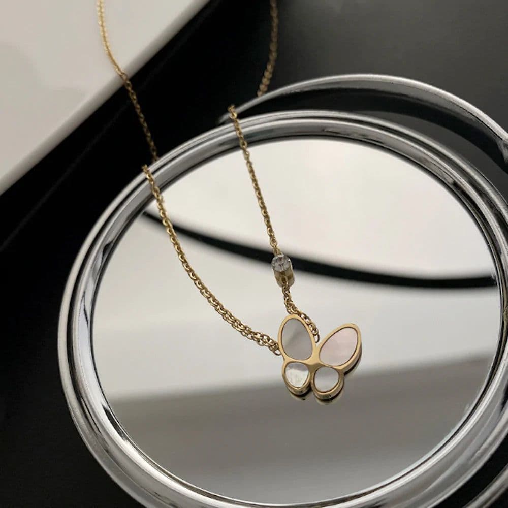 image-Womens Necklace With Butterfly Pedant