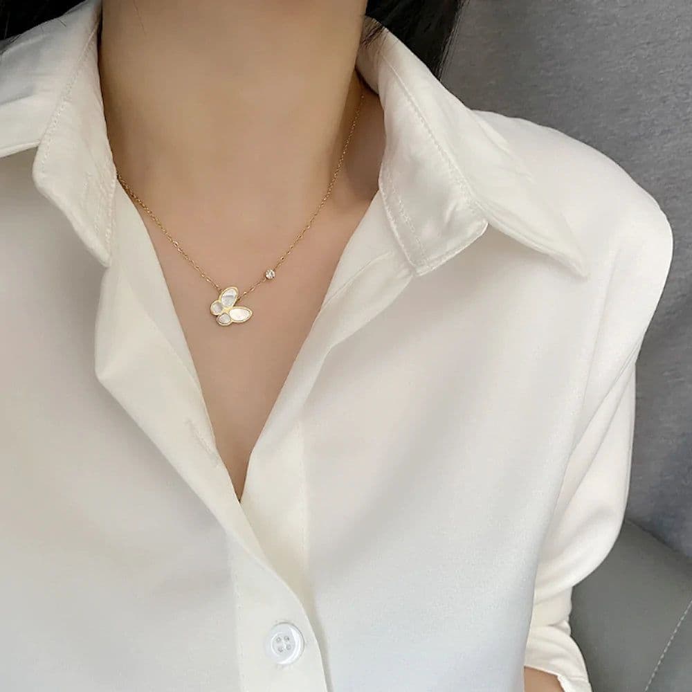 image-Womens Necklace With Butterfly Pedant