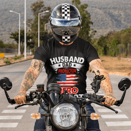 image-Husband, Dad, Protector, Hero, Patriot Short Sleeve T Shirt