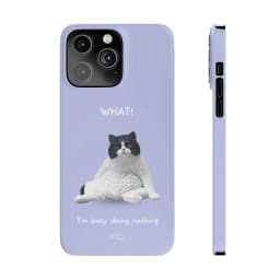 image-Funny Cat Theme Purple Slim Case for iPhone 14 series