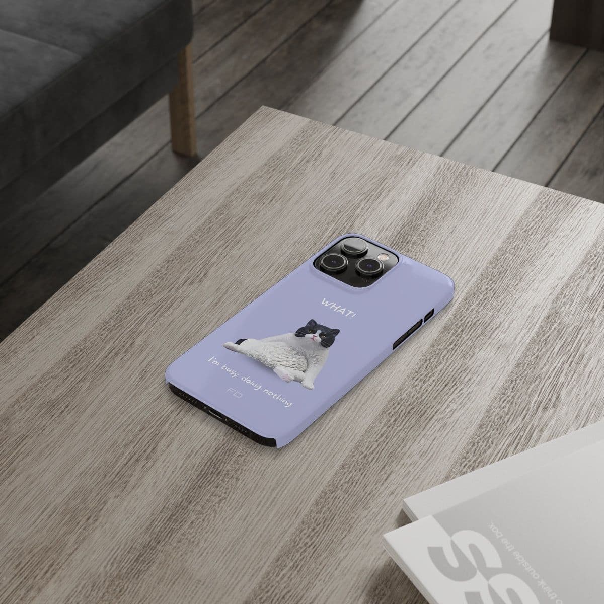 image-Funny Cat Theme Purple Slim Case for iPhone 14 series