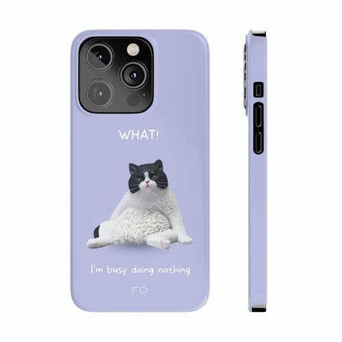 image-Funny Cat Theme Purple Slim Case for iPhone 14 series