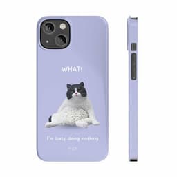 image-Funny Cat Theme Purple Slim Case for iPhone 14 series
