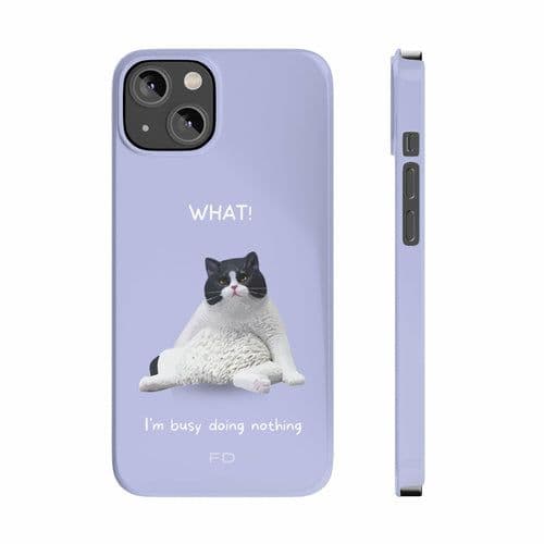 image-Funny Cat Theme Purple Slim Case for iPhone 14 series