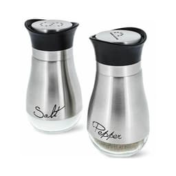 image-Salt and Pepper Shakers Stainless Steel Glass Set BPA Free, 4oz