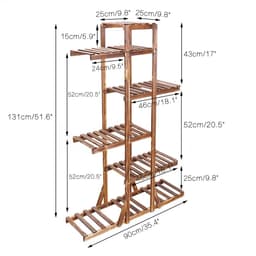 image-Indoor 6 Tier Wooden Plant Home Decor Stand