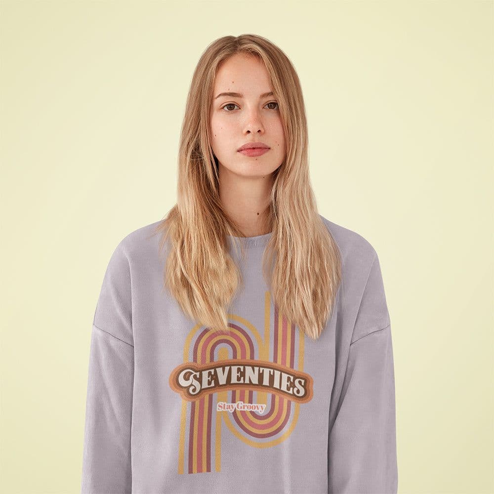 image-Womens Retro 70's Crewneck Sweatshirt