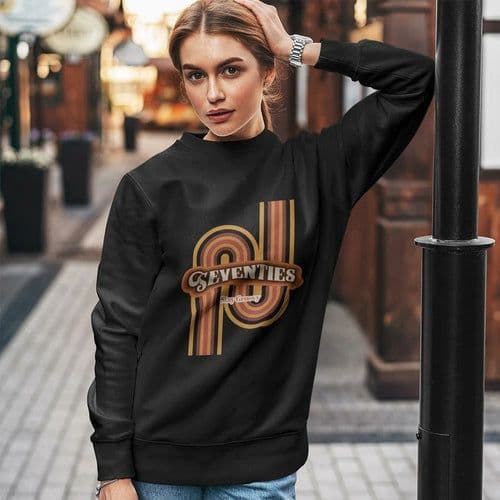 image-Womens Retro 70's Crewneck Sweatshirt