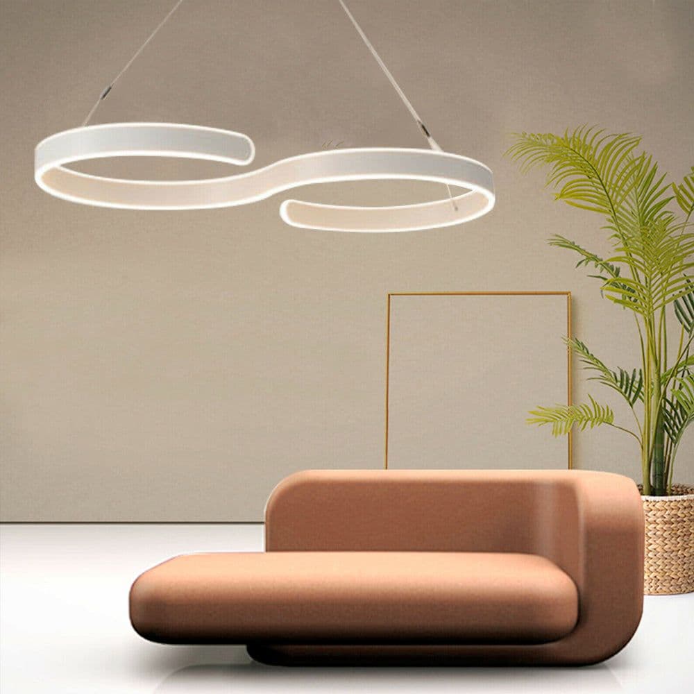 image-Contemporary Acrylic LED Swirl Shaped Light Fixture