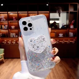 image-Buy 1 Get 1 Free Sequins Glitter Case with Love Stand for iPhone