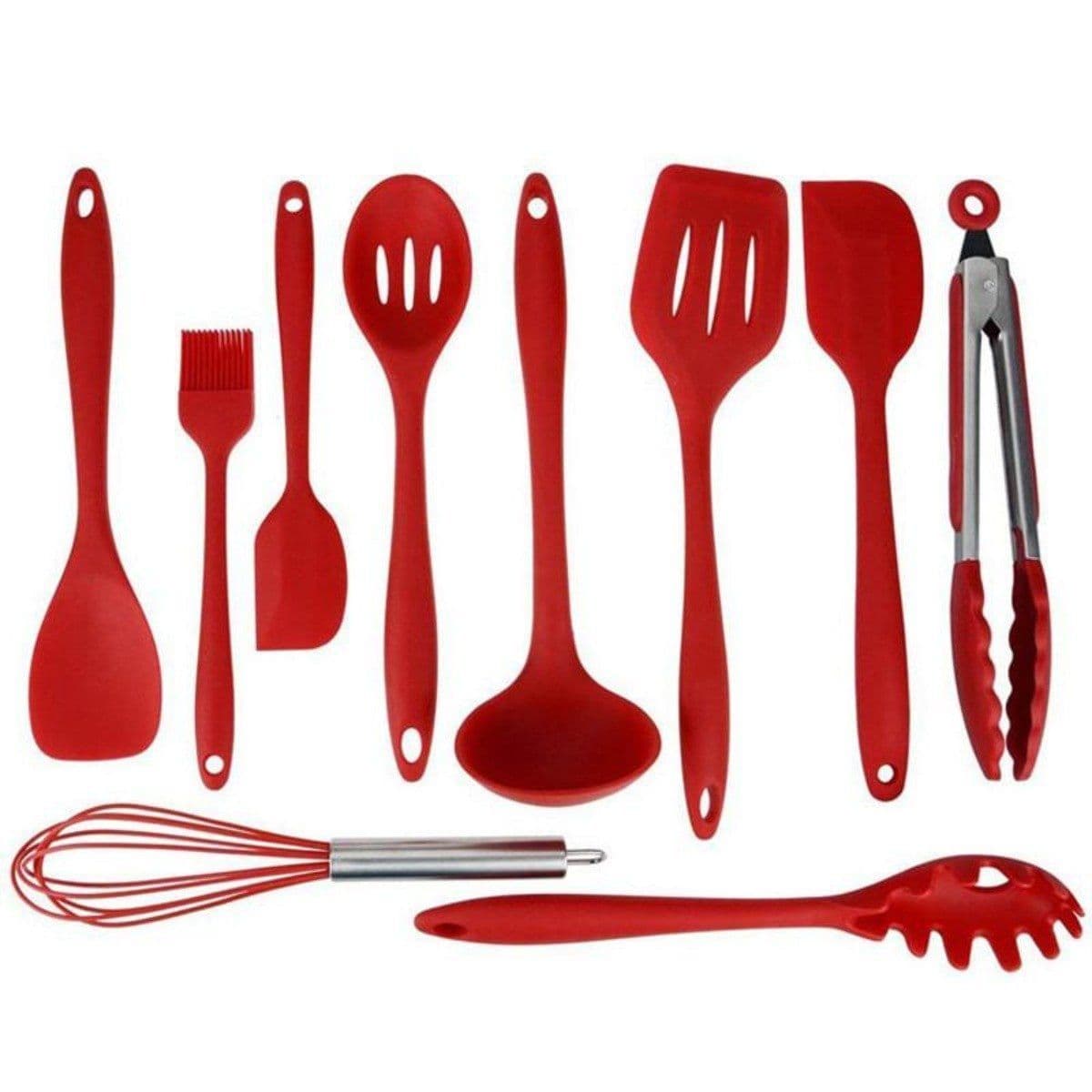 image-Non Stick Silicone Cooking Utensils Premium Heat Resistant 10 PCS Set