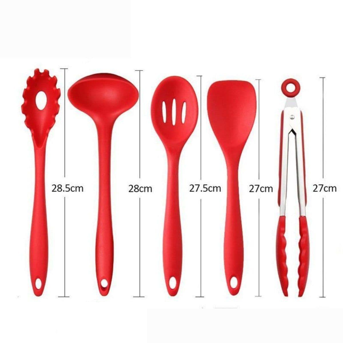 image-Non Stick Silicone Cooking Utensils Premium Heat Resistant 10 PCS Set