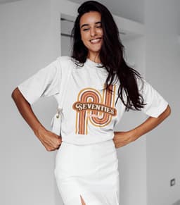 image-Womens Retro 70's Cotton T-Shirt