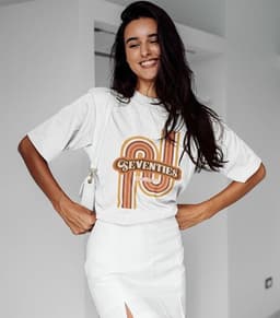 image-Womens Retro 70's Cotton T-Shirt
