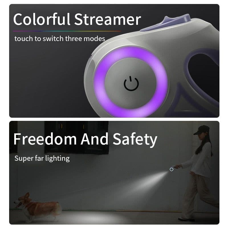 image-Automatic Retractable Lighting Dog Leash