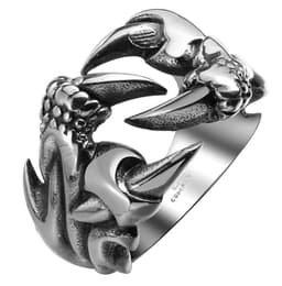 image-Mens Stainless Steel Biker Style Dragon Claw Ring
