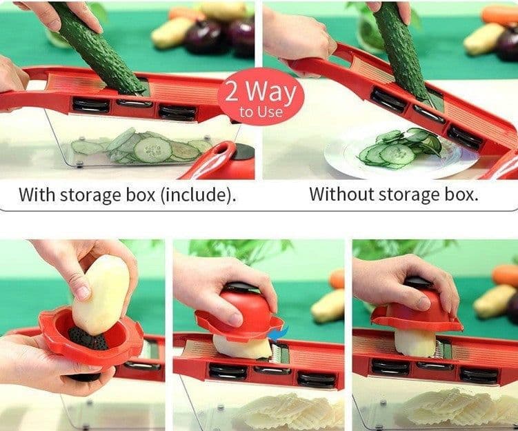 image-Stainless Steel 6 Blades Vegetable Slicer