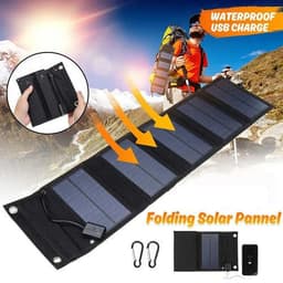 image-Portable Solar Panel with USB Charging for Cell Phone