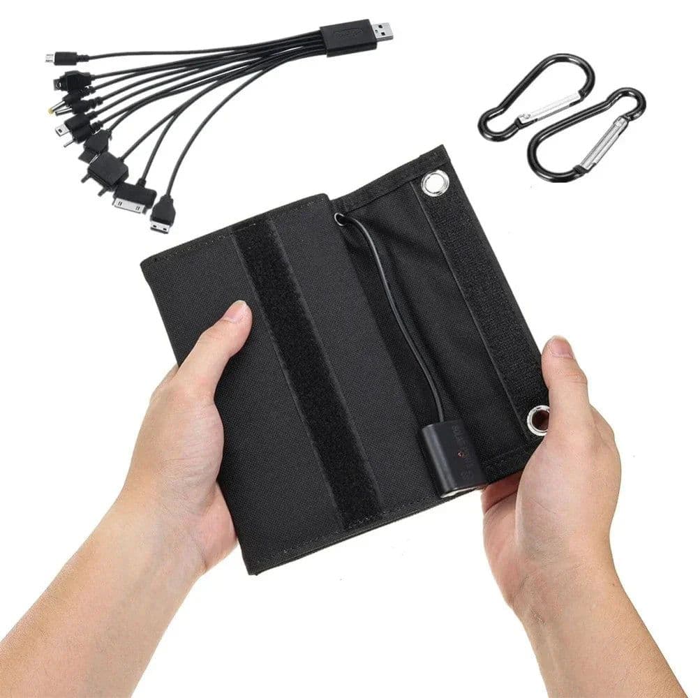 image-Portable Solar Panel with USB Charging for Cell Phone
