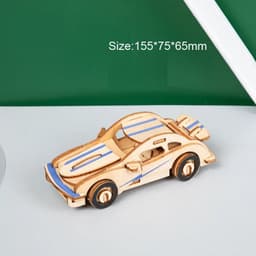 image-Monssjay 3D Wooden Car Puzzle Kit - Engaging DIY Model for All Ages