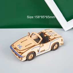 image-Monssjay 3D Wooden Car Puzzle Kit - Engaging DIY Model for All Ages