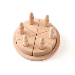 image-Educational Wooden Block Birthday Cake Toy for Kids Play and Decorate