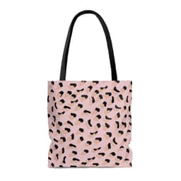 image-Pink Leopard Print Shopper Tote Bag Medium