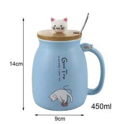 image-Adorable Cat Cartoon Ceramic Coffee Mug