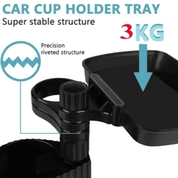 image-Rotatable Twin Car Cup Holders with Food Tray