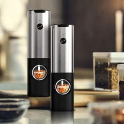 image-Electric Salt Grinder 2 Bottles Set