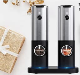 image-Electric Salt Grinder 2 Bottles Set