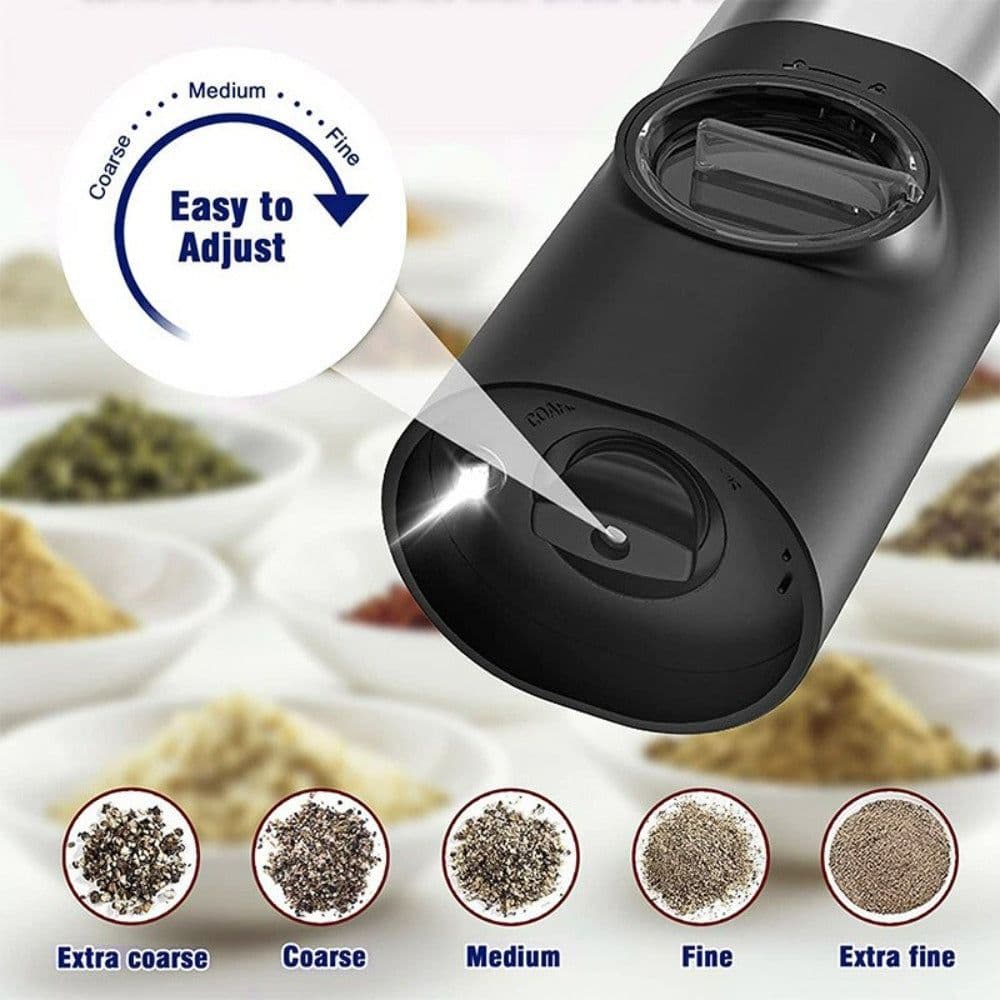 image-Electric Salt Grinder 2 Bottles Set