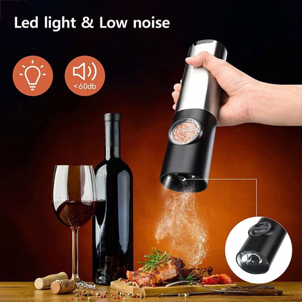 image-Electric Salt Grinder 2 Bottles Set