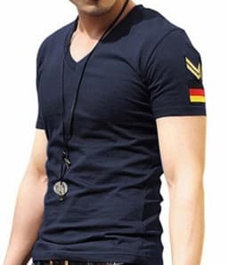 image-Mens Slim Fit Tee Shirt with Army Badge